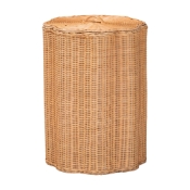 bali & pari Danilo Natural Rattan Laundry Hamper - Handwoven Wicker Storage Basket for Laundry Room, Bathroom, or Bedroom Organization
